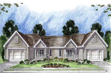 3-Bedroom, 2762 Sq Ft Multi-Unit House Plan - 100-1024 - Front Exterior
