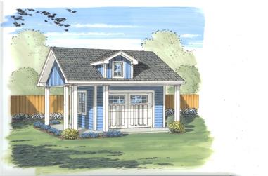 151 Sq Ft Shed House Plan - 100-1057 - Front Exterior