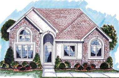 2-Bedroom, 1502 Sq Ft European House Plan - 100-1066 - Front Exterior