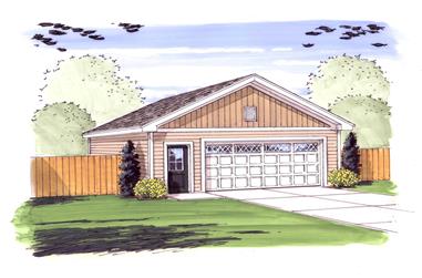 1000 Sq Ft Garage Home Plan - 100-1081 - Main Exterior