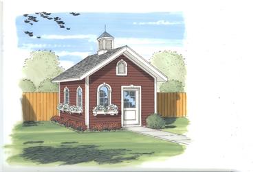 154 Sq Ft Traditional-Style Shed Plan - 100-1124 - Main Exterior