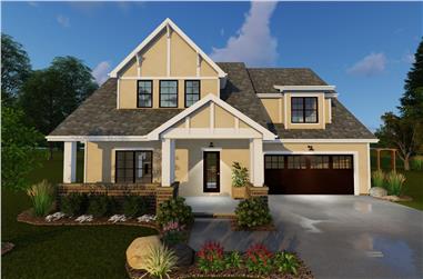 4-Bedroom, 1827 Sq Ft Country House Plan - 100-1136 - Front Exterior