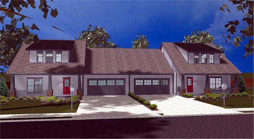 Front elevation of Contemporary home (ThePlanCollection: House Plan #100-1138)