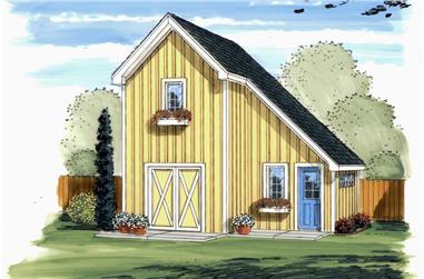 267 Sq Ft Barn-Style Shed Plan - 100-1152 - Front Exterior