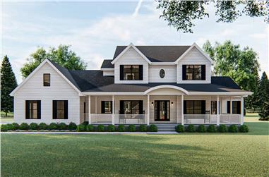 4-Bedroom, 3153 Sq Ft Colonial House Plan - 100-1172 - Front Exterior