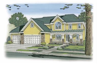 4-Bedroom, 2787 Sq Ft Country Home Plan - 100-1183 - Main Exterior