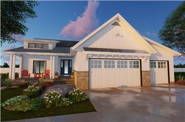 3-Bedroom, 1701 Sq Ft Modern Farmhouse House Plan - 100-1203 - Front Exterior