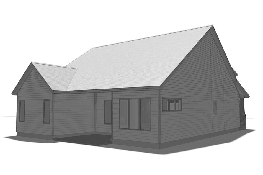 Home Plan Rear Elevation of this 2-Bedroom,1440 Sq Ft Plan -100-1205