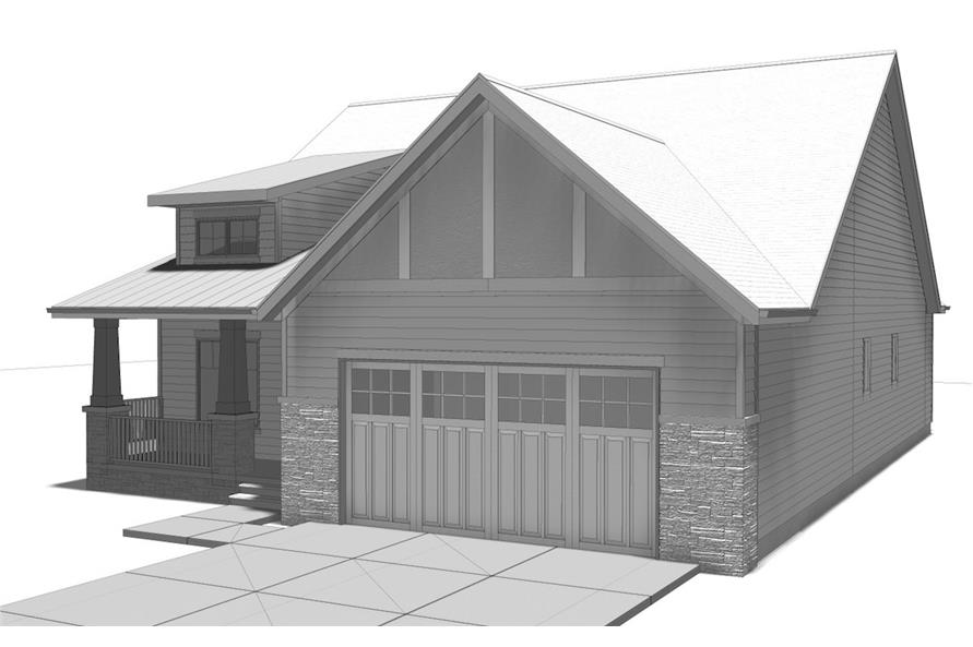 100-1205: Home Plan Right Elevation