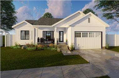 3-Bedroom, 1185 Sq Ft Modern Farmhouse House Plan - 100-1210 - Front Exterior