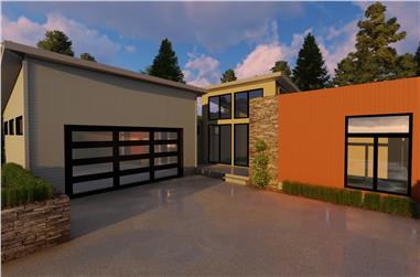 2-Bedroom, 1890 Sq Ft Contemporary Home - Plan 100-1224 - Main Exterior