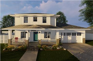 3-Bedroom, 2022 Sq Ft Prairie House Plan - 100-1229 - Front Exterior