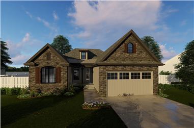 3-Bedroom, 2196 Sq Ft French House Plan - 100-1232 - Front Exterior
