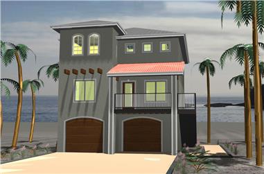 3-Bedroom, 1633 Sq Ft Coastal House Plan - 100-1256 - Front Exterior