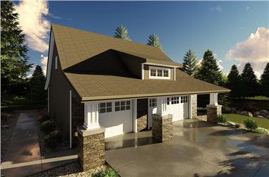 1-Bedroom, 1095 Sq Ft Garage with an Apartment Plan - 100-1261 - Front Exterior