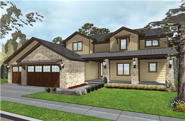 4-Bedroom, 2955 Sq Ft Tuscan House Plan - 100-1300 - Front Exterior