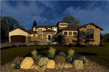 4-Bedroom, 3758 Sq Ft Tuscan Home Plan - 100-1326 - Main Exterior