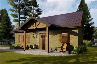 1-Bedroom, 905 Sq Ft Cottage House Plan - 100-1334 - Front Exterior