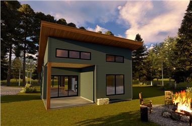 1-Bedroom, 485 Sq Ft Modern House Plan - 100-1335 - Front Exterior