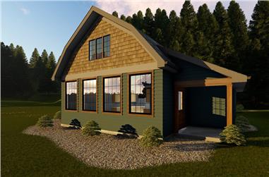 1-Bedroom, 730 Sq Ft Cottage House  - Plan #100-1353 - Front Exterior
