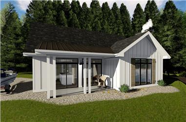 2-Bedroom, 1096 Sq Ft Farmhouse House Plan - 100-1354 - Front Exterior