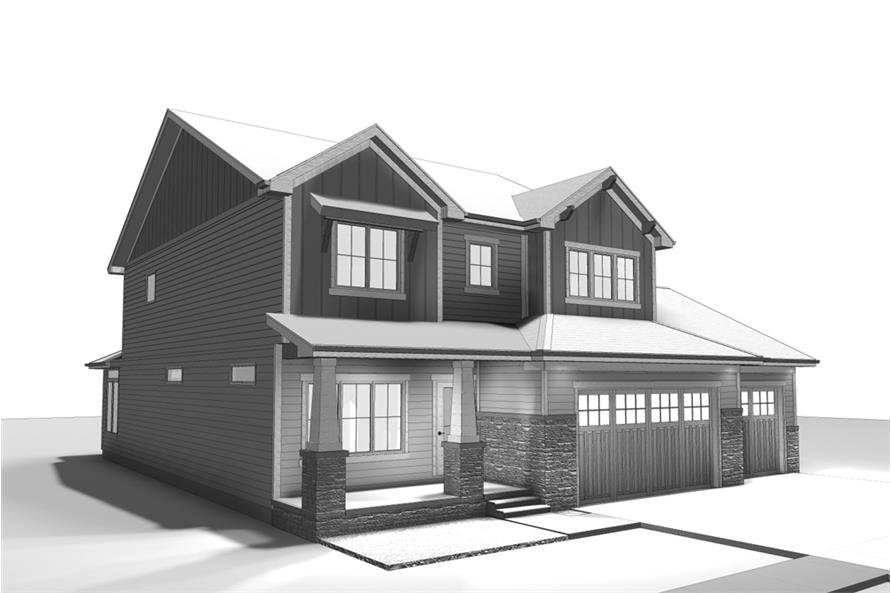 Left Side View of this 4-Bedroom, 2674 Sq Ft Plan - 100-1358