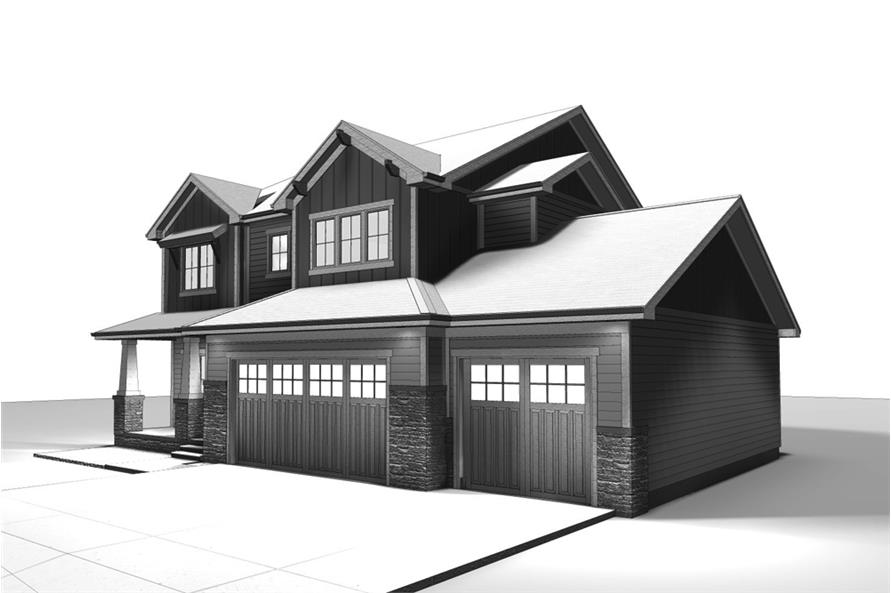 Right Side View of this 4-Bedroom, 2674 Sq Ft Plan - 100-1358