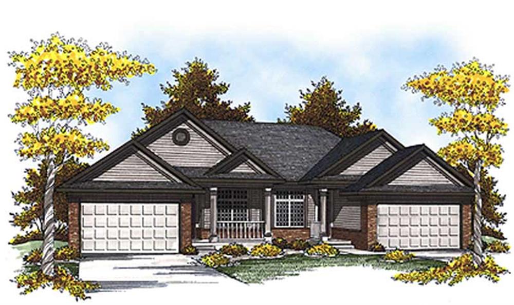 Front elevation of Multi-Unit home (ThePlanCollection: House Plan #101-1030)