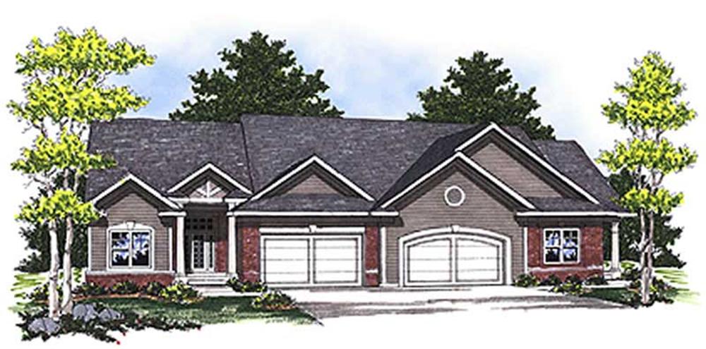 Front elevation of Multi-Unit home (ThePlanCollection: House Plan #101-1035)
