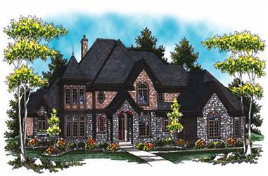 4-Bedroom, 5140 Sq Ft Country Home Plan - 101-1043 - Main Exterior