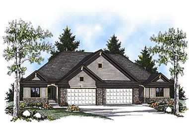 2-Bedroom, 2776 Sq Ft Multi-Unit House Plan - 101-1065 - Front Exterior