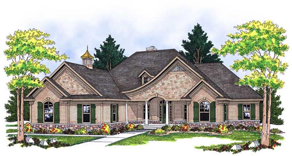 Front elevation of Ranch home (ThePlanCollection: House Plan #101-1222)