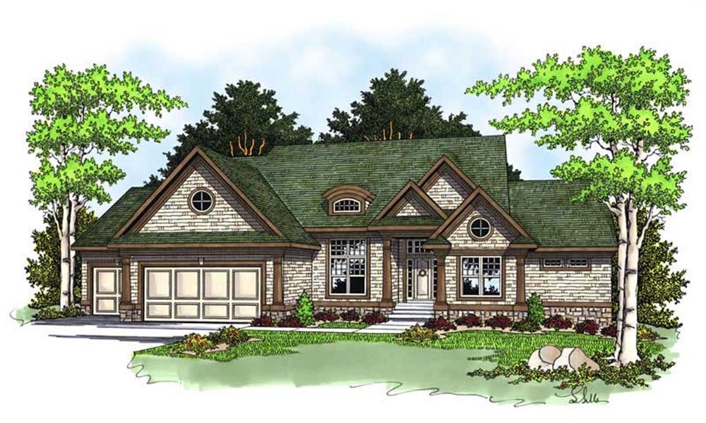 Front elevation of Traditional home (ThePlanCollection: House Plan #101-1229)