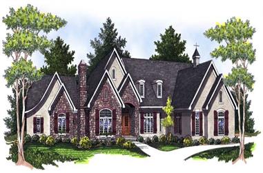4-Bedroom, 6223 Sq Ft French House Plan - 101-1236 - Front Exterior