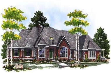 3-Bedroom, 5376 Sq Ft Luxury House Plan - 101-1386 - Front Exterior