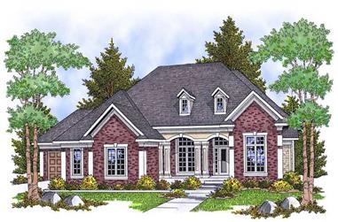 4-Bedroom, 3600 Sq Ft Country House Plan - 101-1480 - Front Exterior