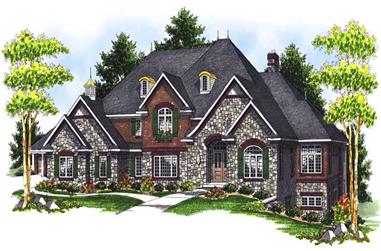 4-Bedroom, 4050 Sq Ft Country Home Plan - 101-1491 - Main Exterior