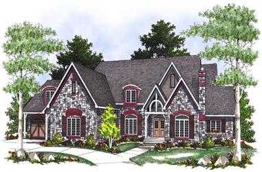 3-Bedroom, 3728 Sq Ft French House Plan - 101-1548 - Front Exterior