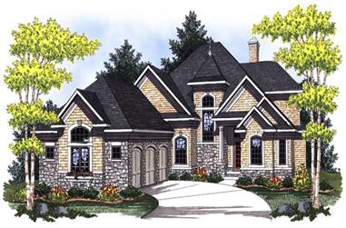 4-Bedroom, 3256 Sq Ft French Home Plan - 101-1573 - Main Exterior