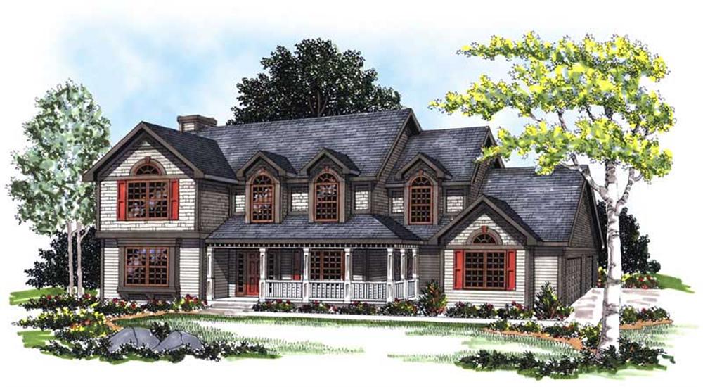 Front elevation of Country home (ThePlanCollection: House Plan #101-1739)