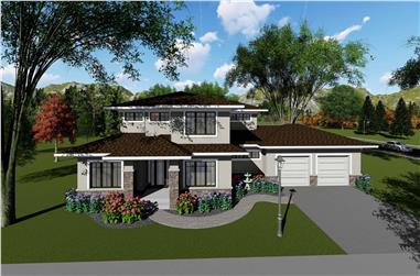 4-Bedroom, 3187 Sq Ft Contemporary Home Plan - 101-1957 - Main Exterior
