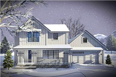 3-Bedroom, 1484 Sq Ft Contemporary House Plan - 101-1966 - Front Exterior