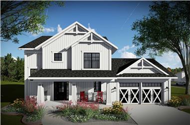 3-Bedroom, 1495 Sq Ft Contemporary House Plan - 101-1967 - Front Exterior