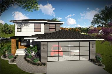 3-Bedroom, 1601 Sq Ft Contemporary Home Plan - 101-1969 - Main Exterior