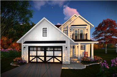 3-Bedroom, 2178 Sq Ft Contemporary House Plan - 101-1976 - Front Exterior