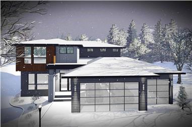 4-Bedroom, 2321 Sq Ft Contemporary Home Plan - 101-1979 - Main Exterior
