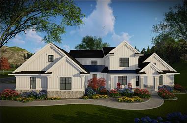4-Bedroom, 3205 Sq Ft Contemporary Home Plan - 101-1982 - Main Exterior
