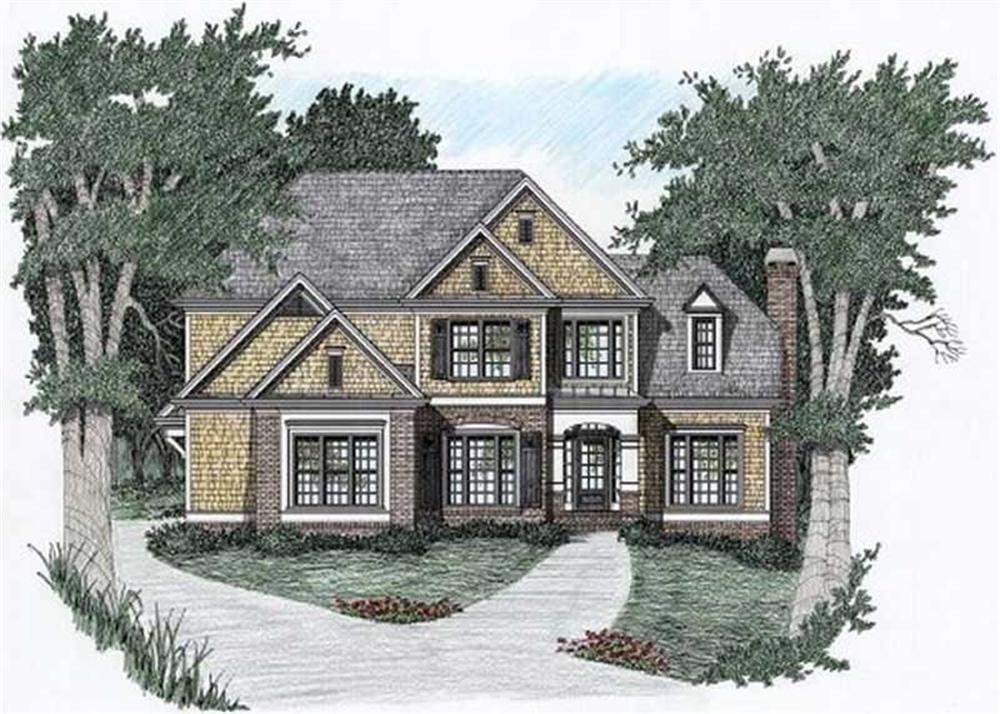 Front elevation of Traditional home (ThePlanCollection: House Plan #102-1034)
