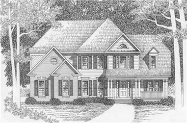 4-Bedroom, 2519 Sq Ft Southern Home Plan - 102-1042 - Main Exterior