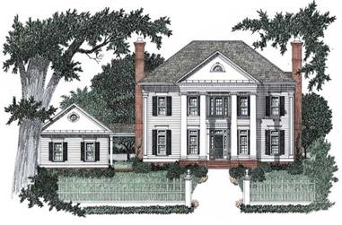 4-Bedroom, 3435 Sq Ft Colonial Home Plan - 102-1050 - Main Exterior